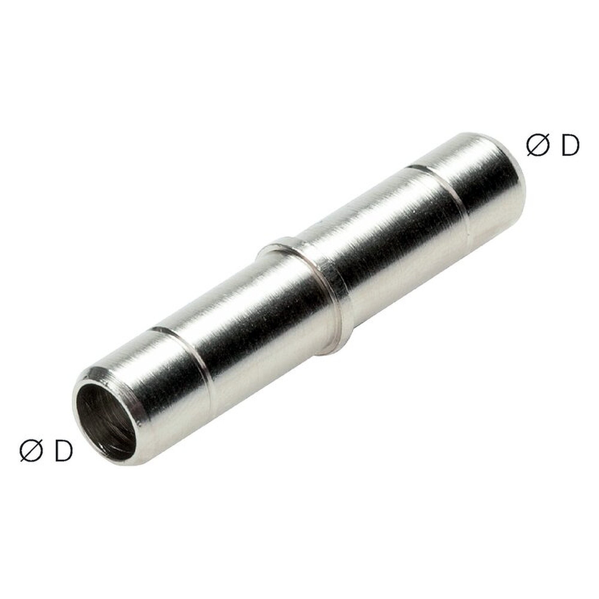 Push-in stem connector, standard and high temperature version, tube 6 mm, nickel plated brass