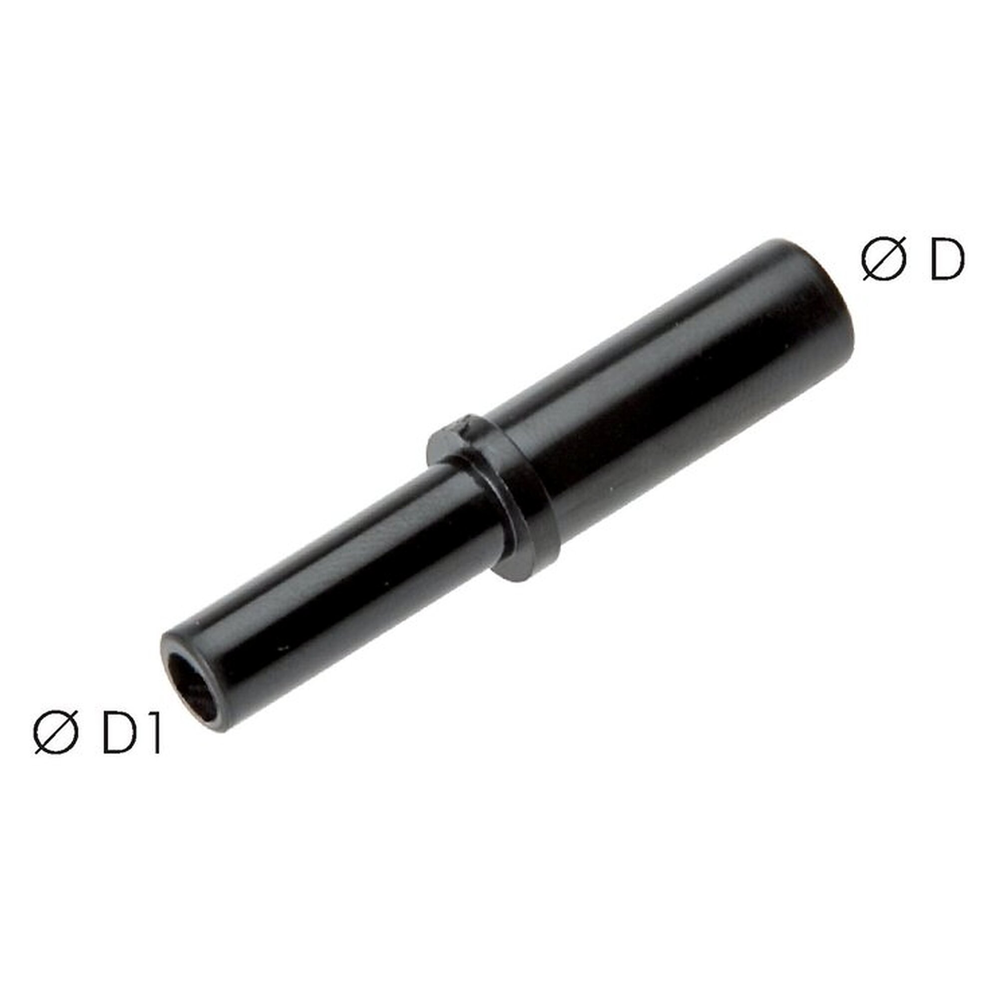 Stecknippel, Schlauch 10 mm, zweiter Anschluss 6 mm, Messing vernickelt