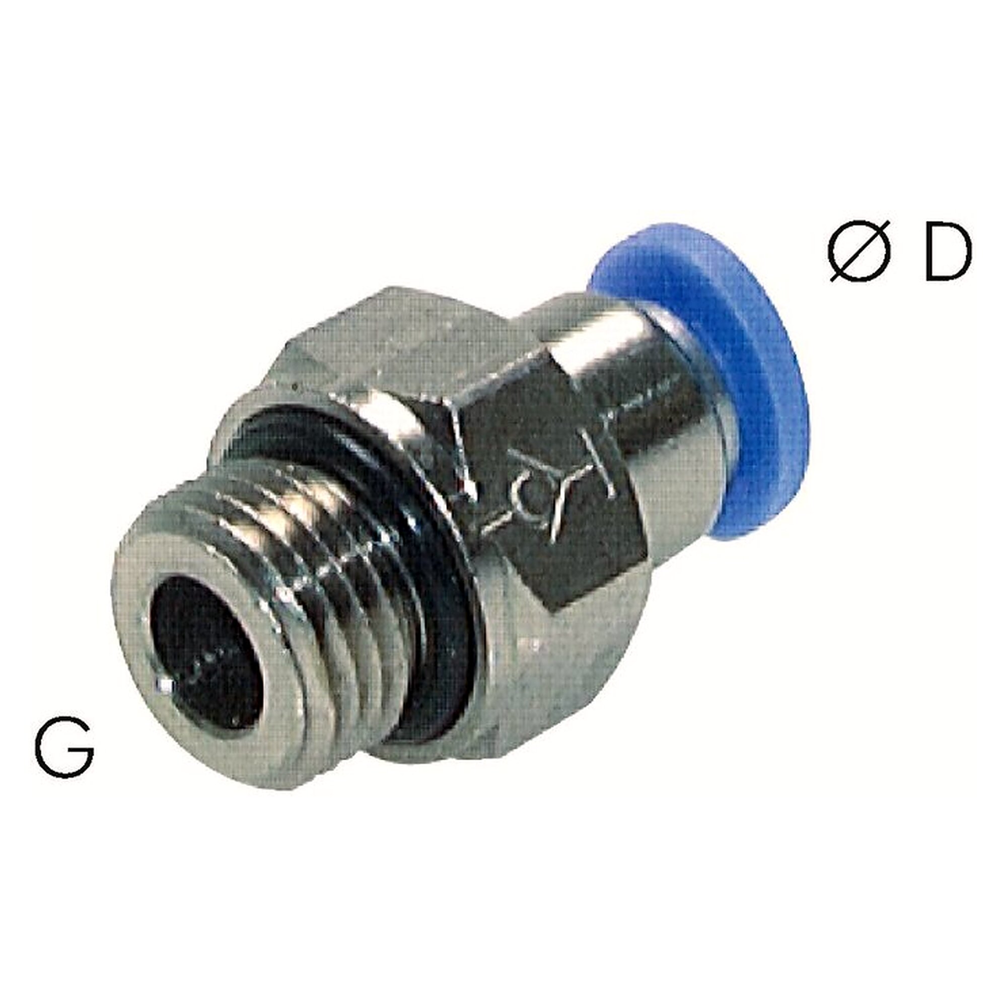 Push-in fitting, self sealing, male thread G 1/8", tube 4 mm, nickel plated brass