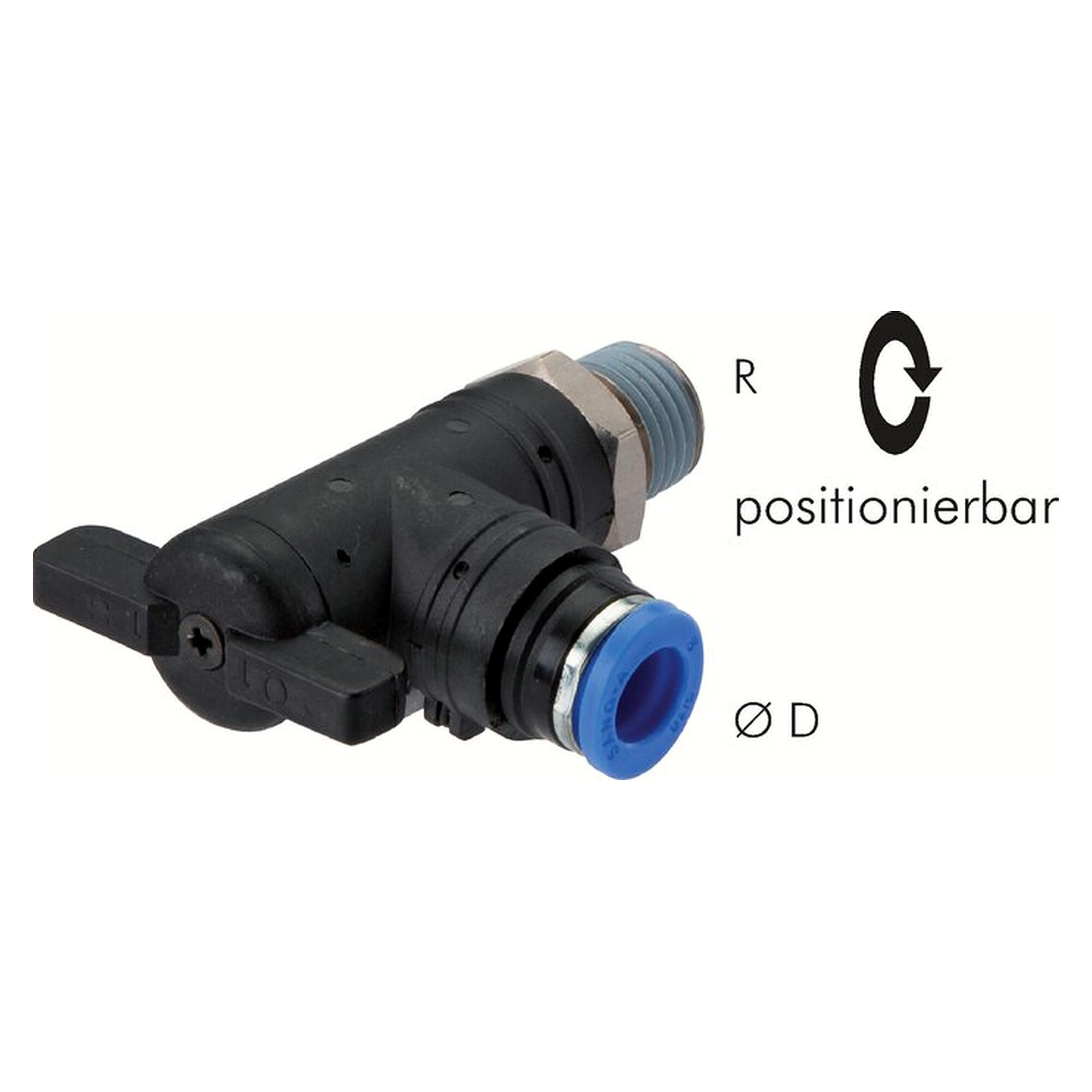 Angle shut-off cock R 1/4"-12 mm, IQS-standard, seals NBR, nickel-plated brass / PA 66 / PPS