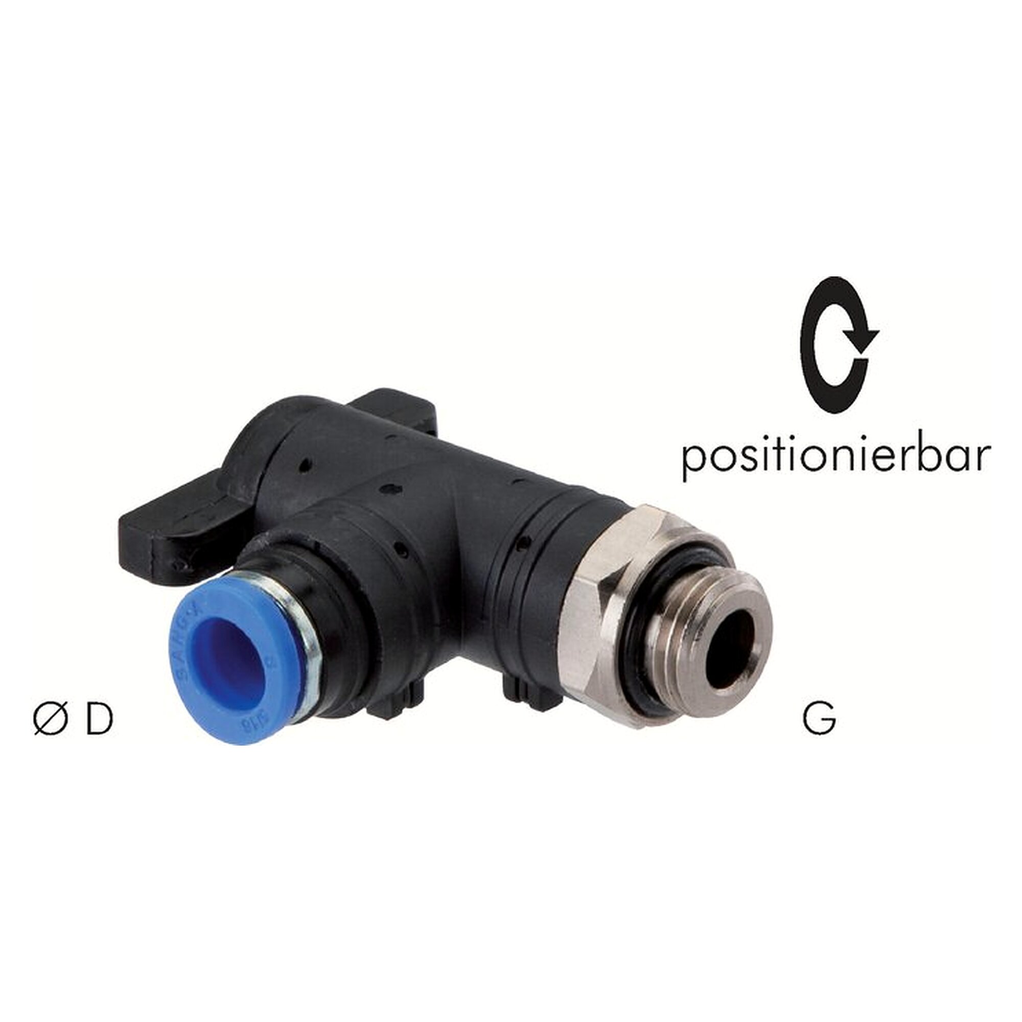 Winkel-Absperrhahn G 3/8"-10 mm, IQS-Standard, Messing vernickelt / PA 66 / PPS