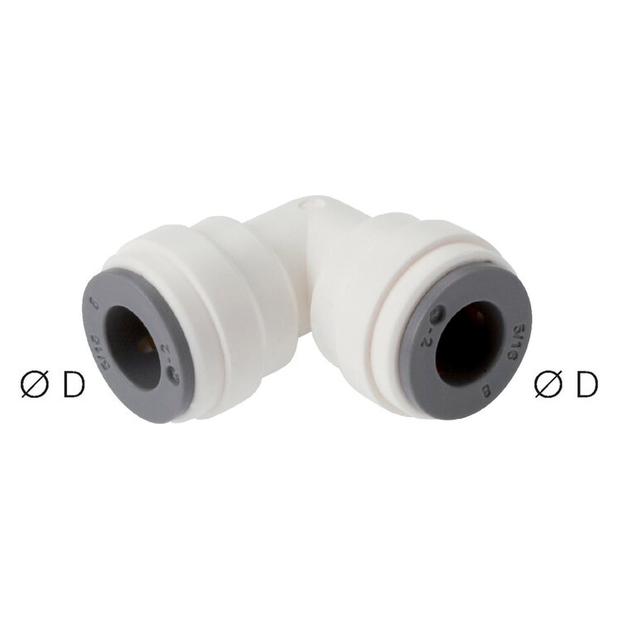 Steckanschluss, Winkelform, mit EPDM-Dichtung, Schlauch 4 mm, POM (FDA-konform)