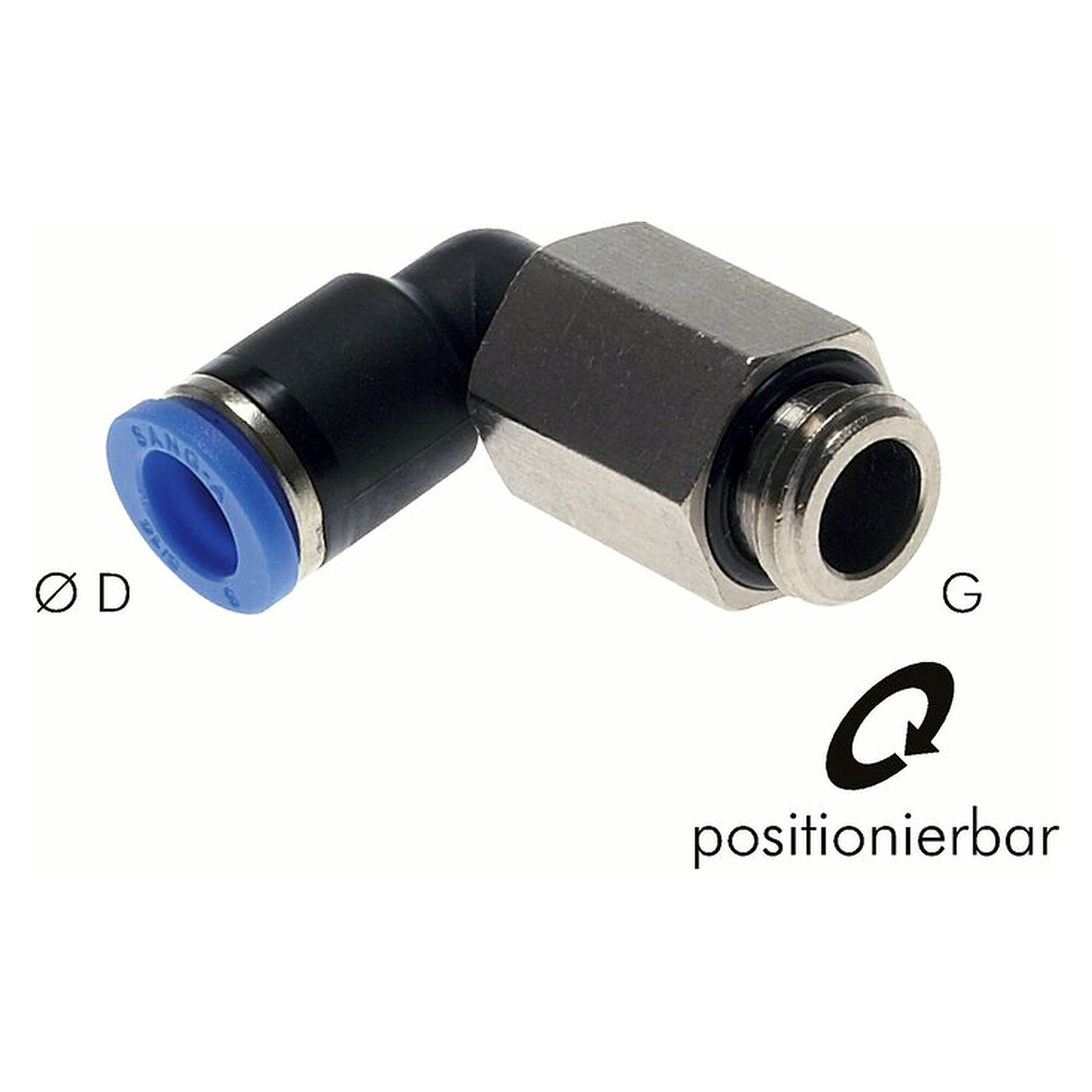 Steckanschluss, Winkelform, lange Bauform, Gewinde G 1/2", Schlauch 10 mm, Messing vernickelt