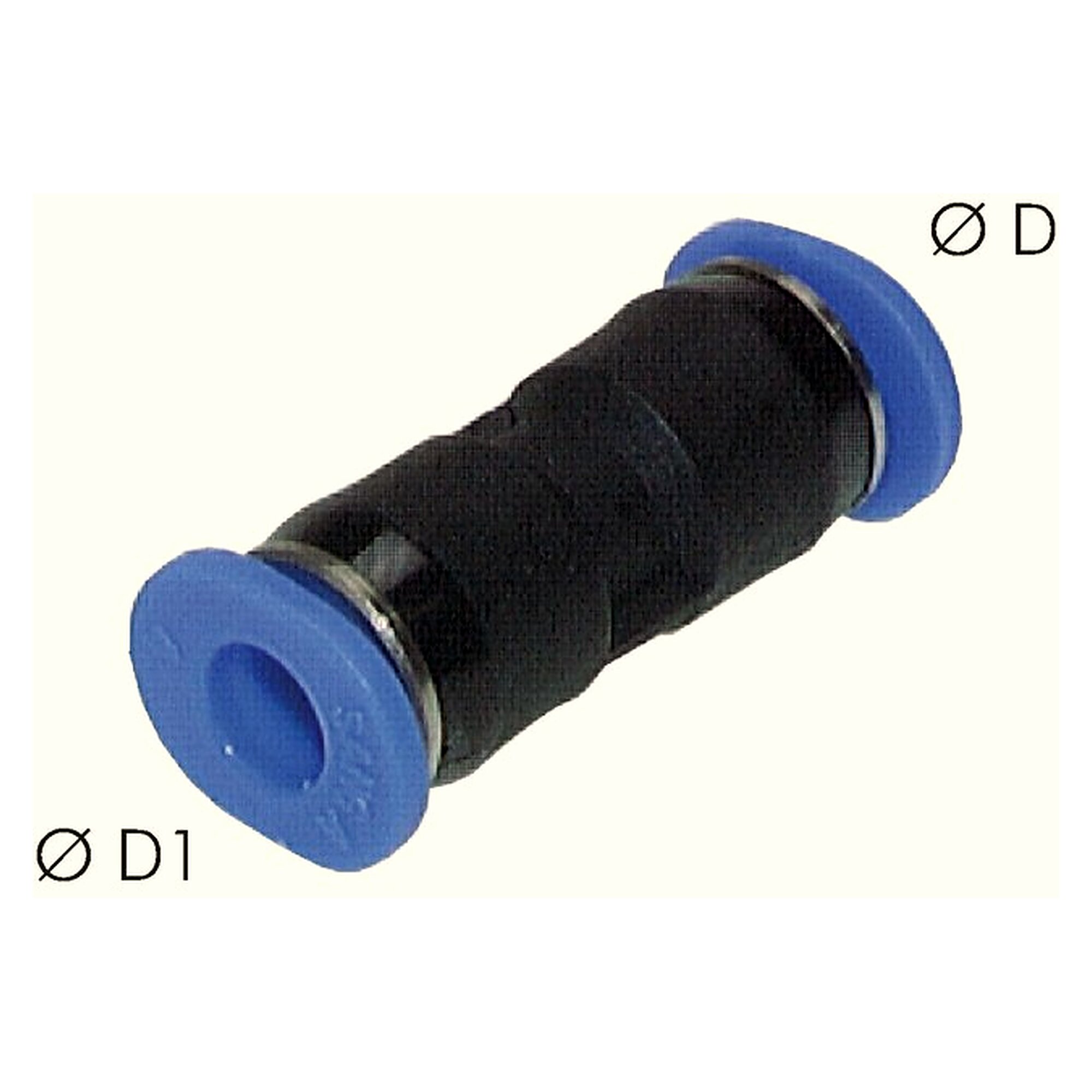 Push-in fitting, straight design, miniature design, tube 4 mm, nickel plated brass, seal NBR