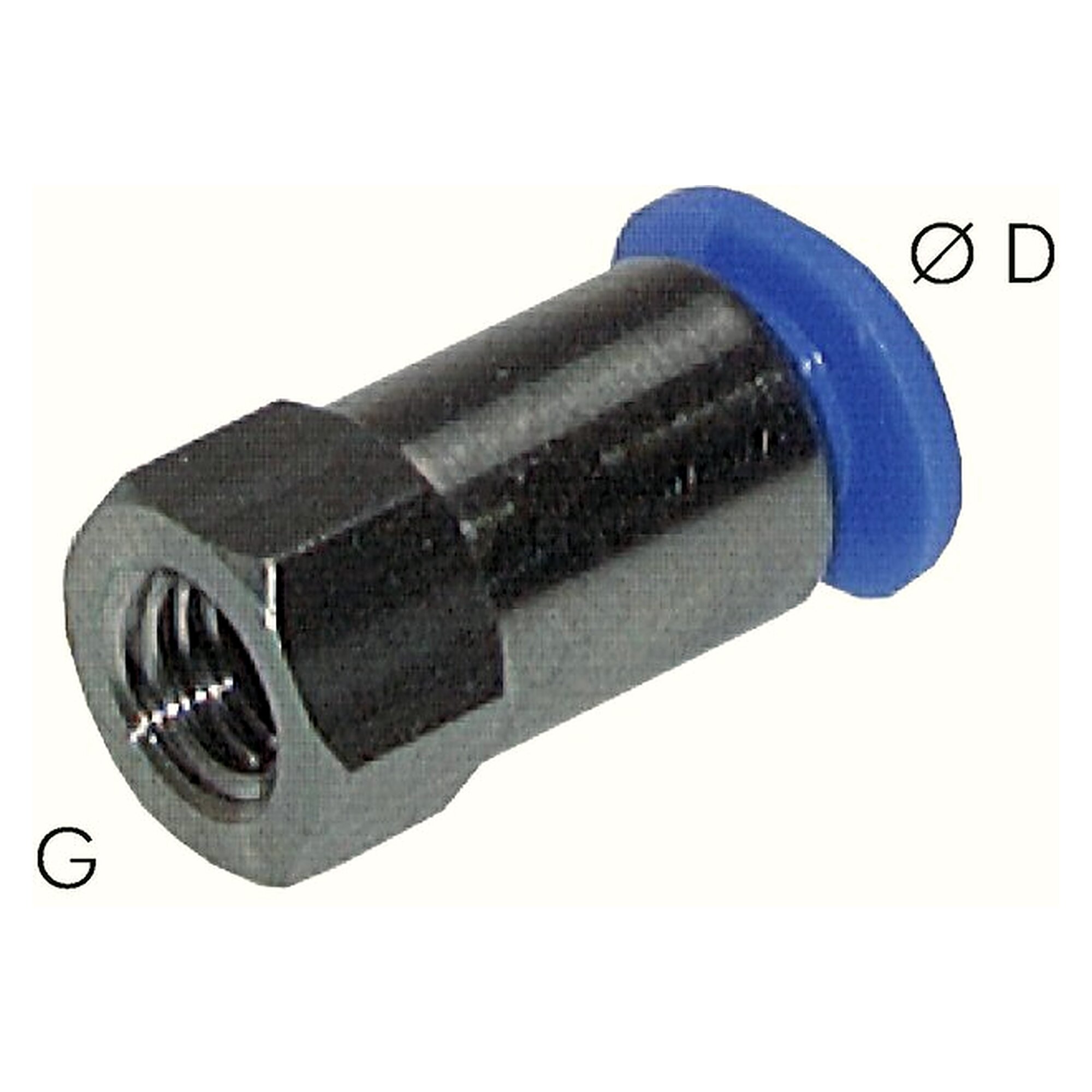 Steckanschluss, Miniaturbauform, Einschraubgewinde M 3, Schlauch 4 mm, Messing vernickelt