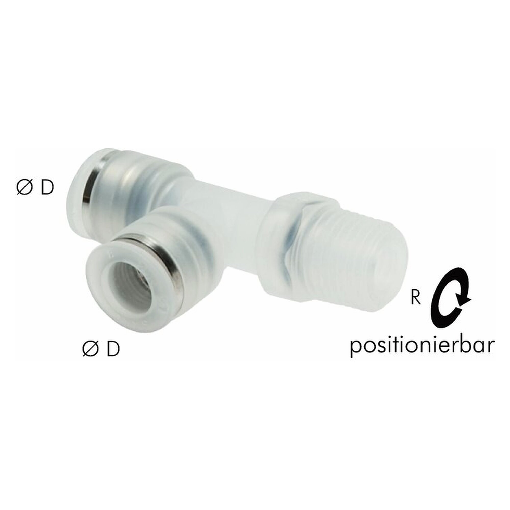 Steckanschluss, Winkelform, Gewinde R 1/8", Schlauch 8 mm, Polypropylen, Polypropylen-Gewinde