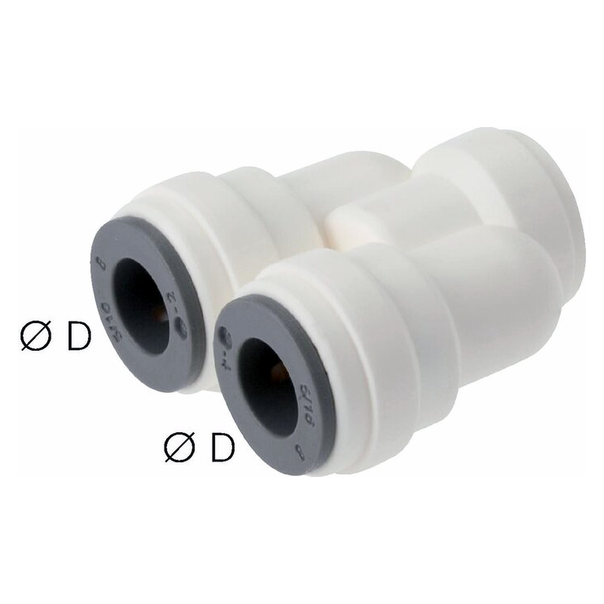 Push-in fitting, with EPDM seal, tube 8 mm, POM, FDA compliant
