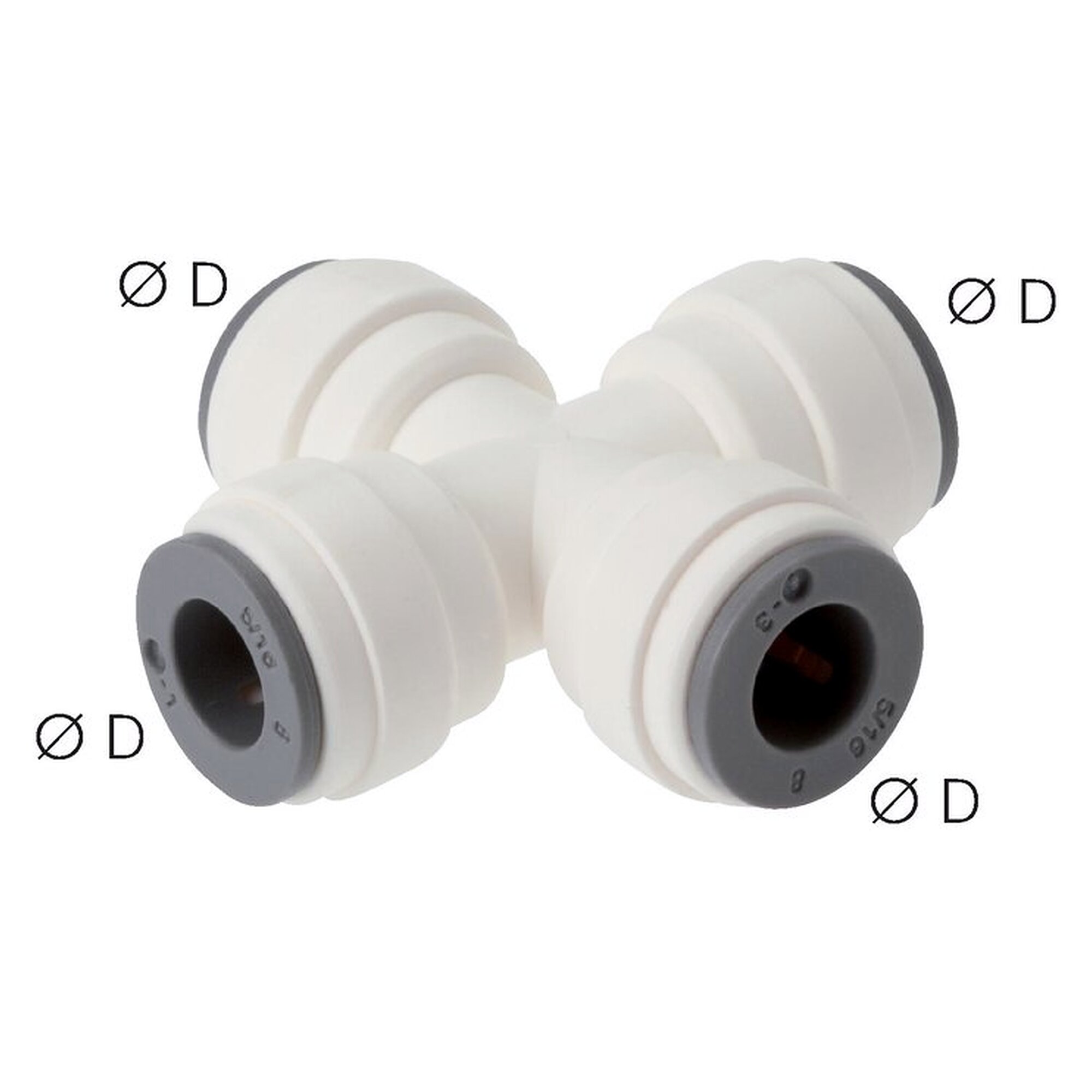 Steckanschluss, Kreuzform, mit EPDM-Dichtung, Schlauch 12 mm, POM (FDA-konform)