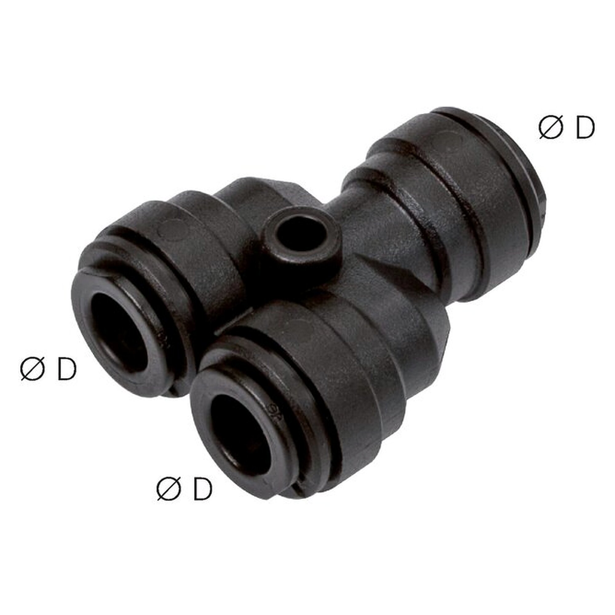 Steckanschluss, Y-Form, FDA-Ausführung, Schlauch 4 mm, POM (FDA-konform)