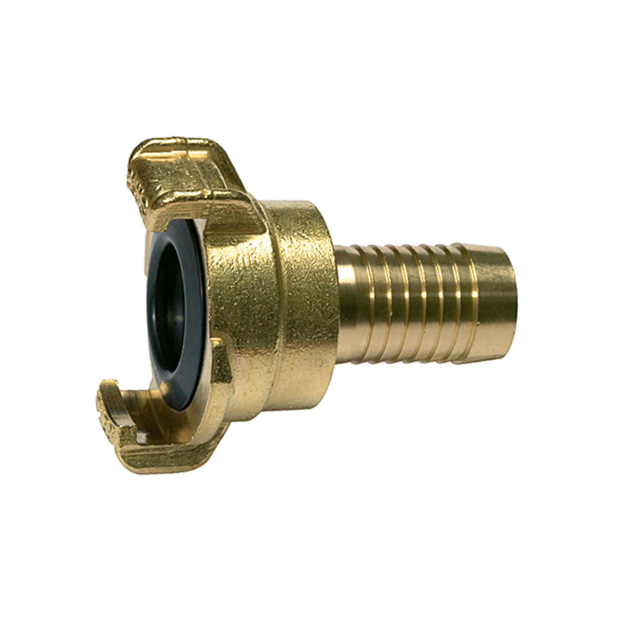 GEKA-Schlauchstück, 360° drehbar, Messing blank - Riegler K522