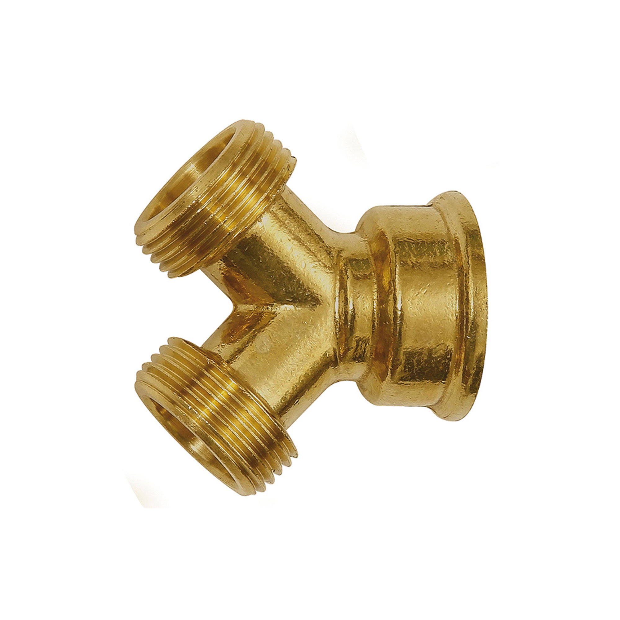GEKA-Abzweigstück, Messing blank, 1x G 3/4 IG, 2x G 3/4 AG - Riegler 107796