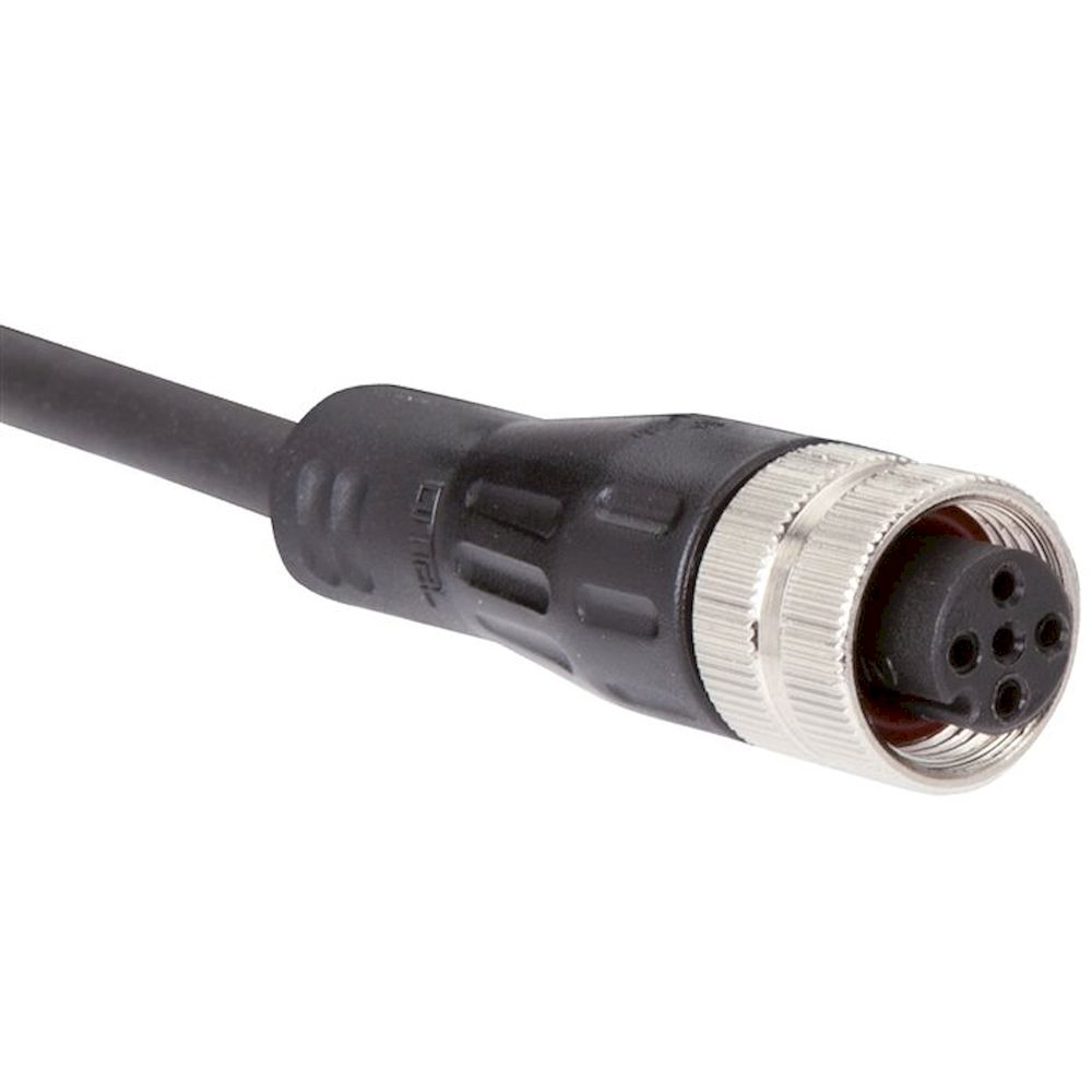 Kabel mit M12-Kupplung, 1 m, gerade, M 12-Stecker (A-codiert)