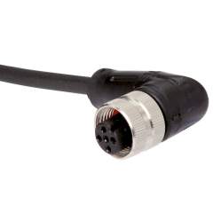 Kabel mit M12-Kupplung, 1 m, abgewinkelt, M 12-Stecker (A-codiert)