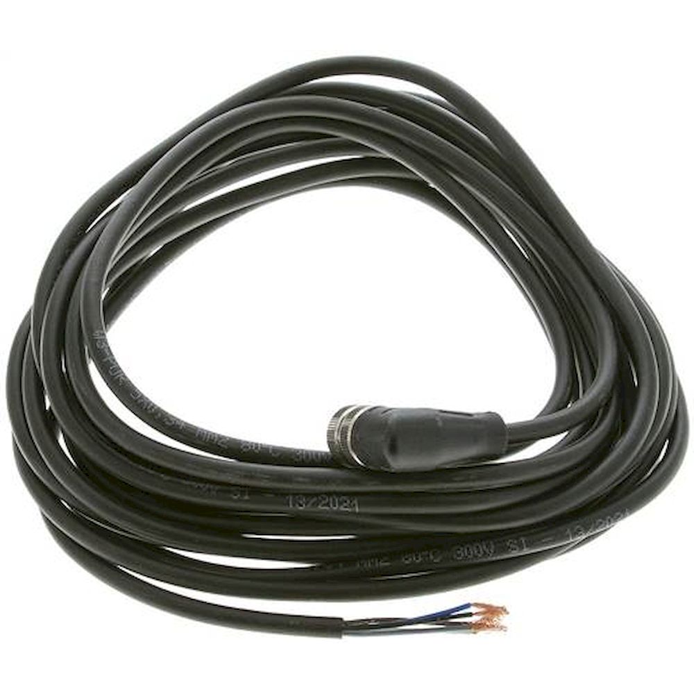 Cable with M12 coupling, 4-wire, 5 m, angled