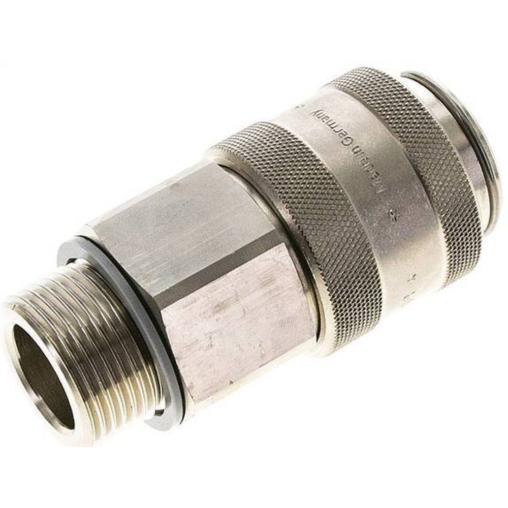 Kupplungsdose (NW19) G 1"(AG), Messing vernickelt