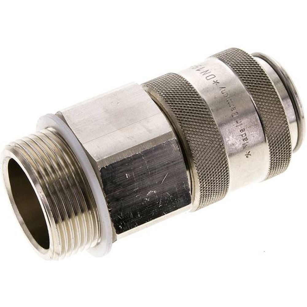 Kupplungsdose (NW19) G 1-1/4"(AG), Messing vernickelt