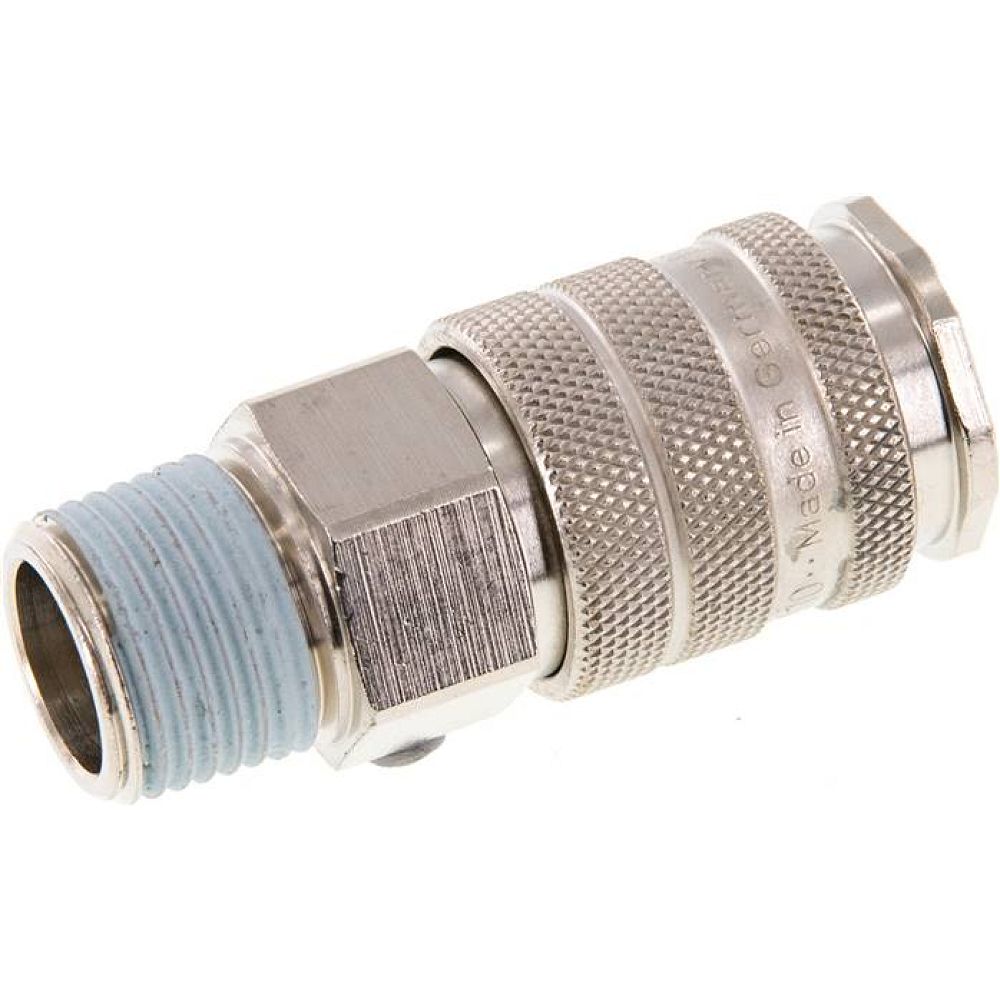 Kupplungsdose (NW10) R 1/2"(AG), Messing vernickelt