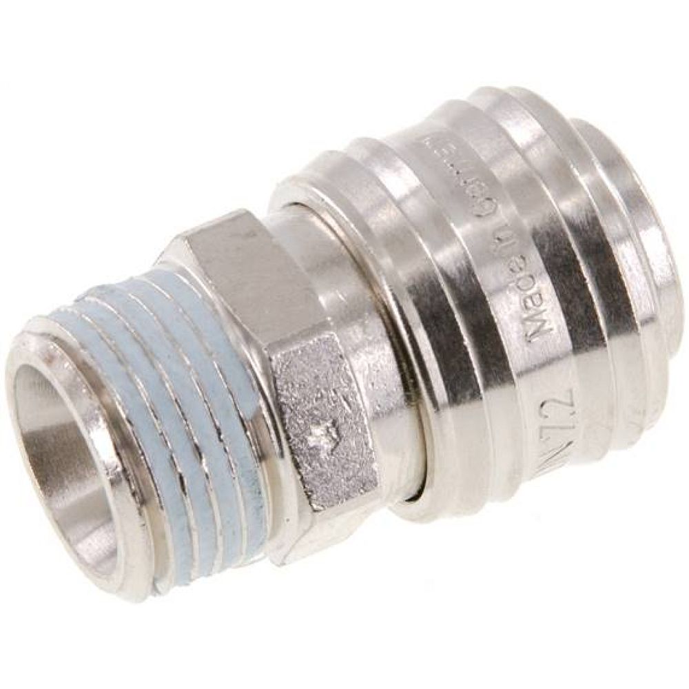 Kupplungsdose (NW7,2) G 1/2"(AG), Messing vernickelt