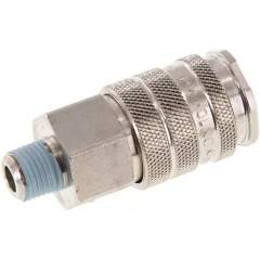 Kupplungsdose (NW10) R 1/4"(AG), Messing vernickelt