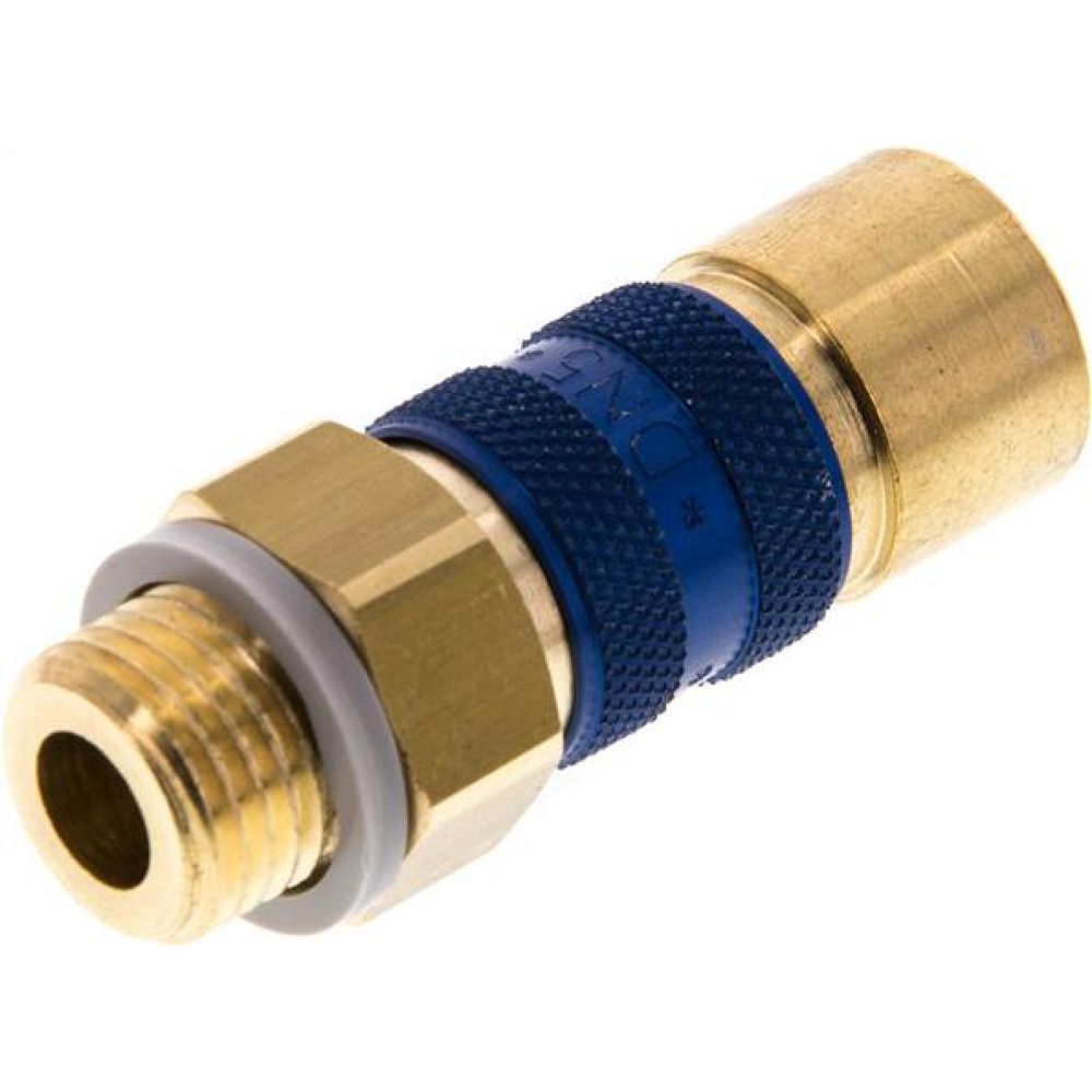 Kupplungsdose (NW5) G 1/4"(AG), blau, Sechseck SW10