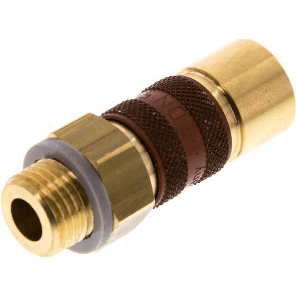 Kupplungsdose (NW5) G 1/4"(AG), braun, Dreieck 9,5 mm