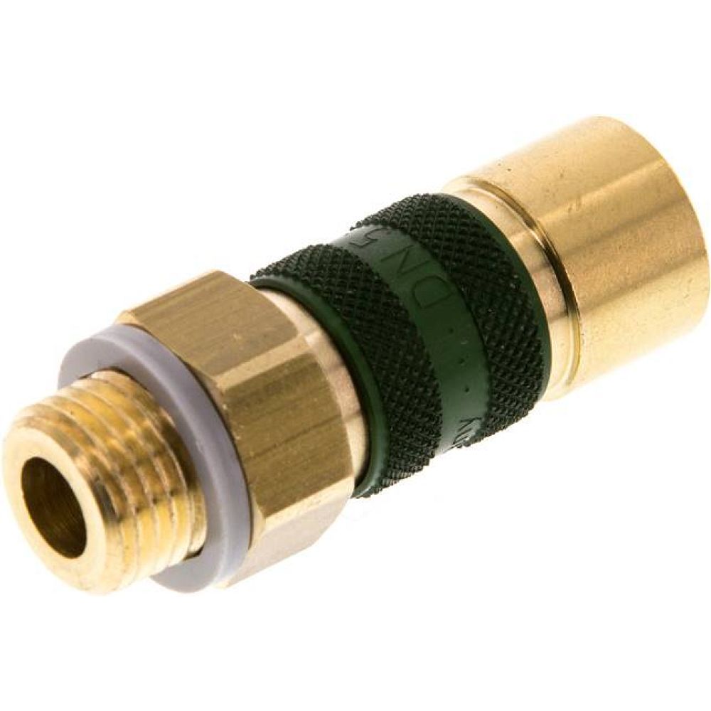 Kupplungsdose (NW5) G 1/4"(AG), grün, Kreis Ø 10,5 mm