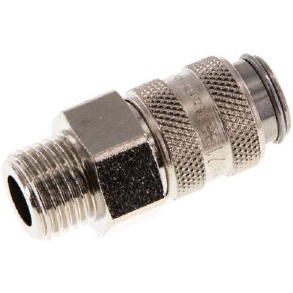 Parker KDG 14 NW5 ST. Kupplungsdose (NW5) G 1/4"(AG), Stahl gehärtet & vernickelt