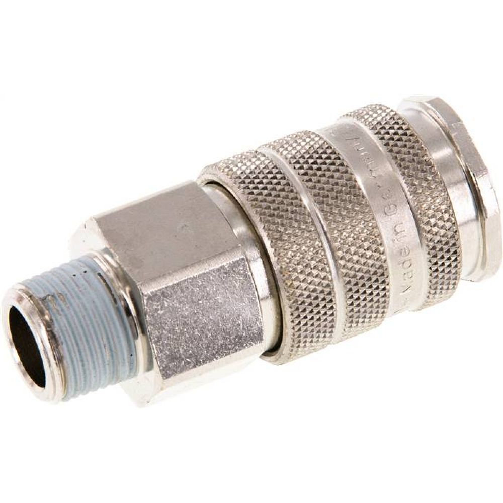 Kupplungsdose (NW10) R 3/8"(AG), Messing vernickelt