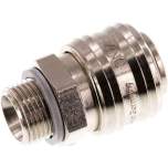 Kupplungsdose (NW7,2) G 3/8"(AG), Messing vernickelt