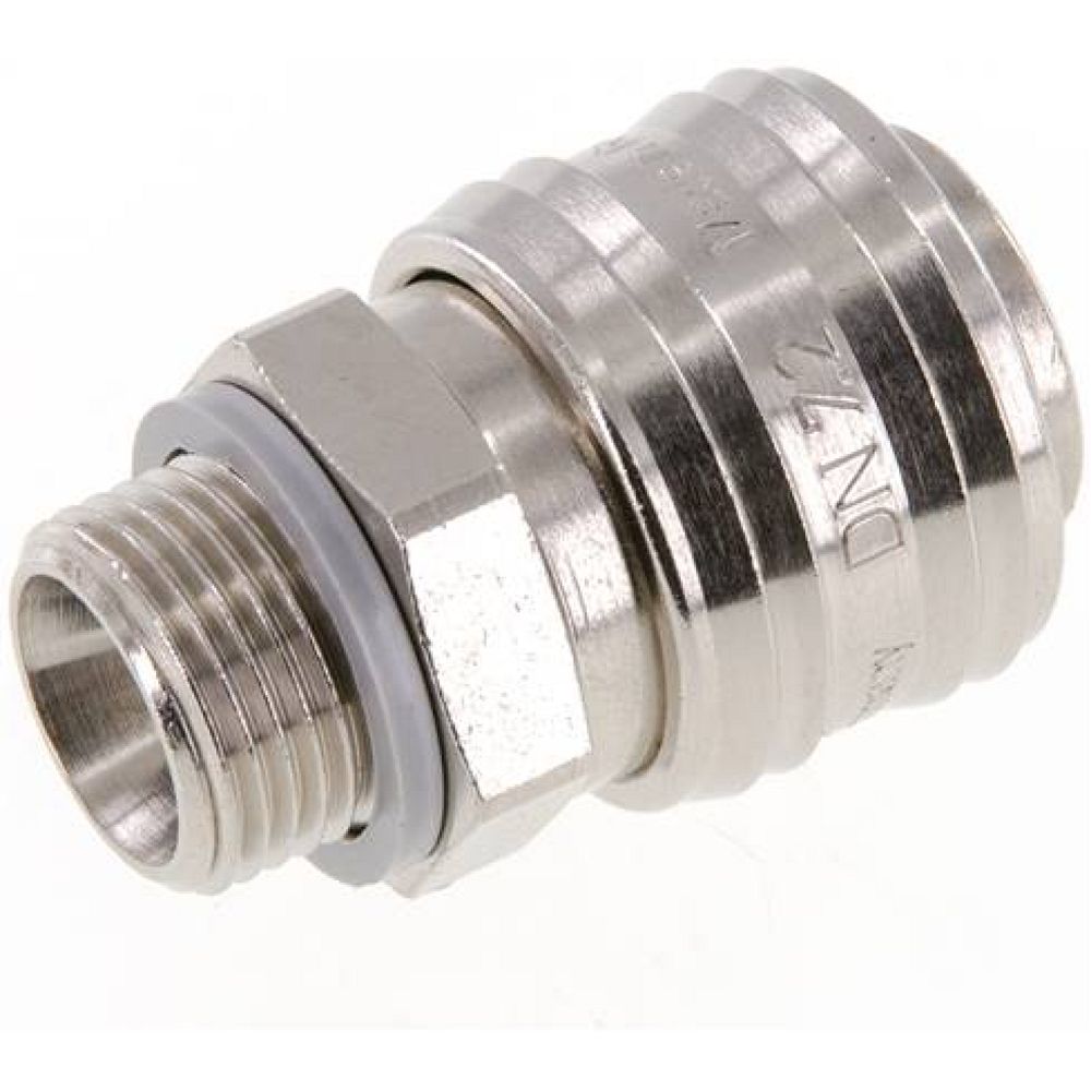 Kupplungsdose (NW7,2) G 3/8"(AG), Messing vernickelt