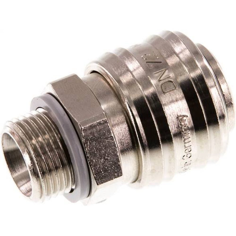 Kupplungsdose (NW7,2) G 3/8"(AG), Messing vernickelt