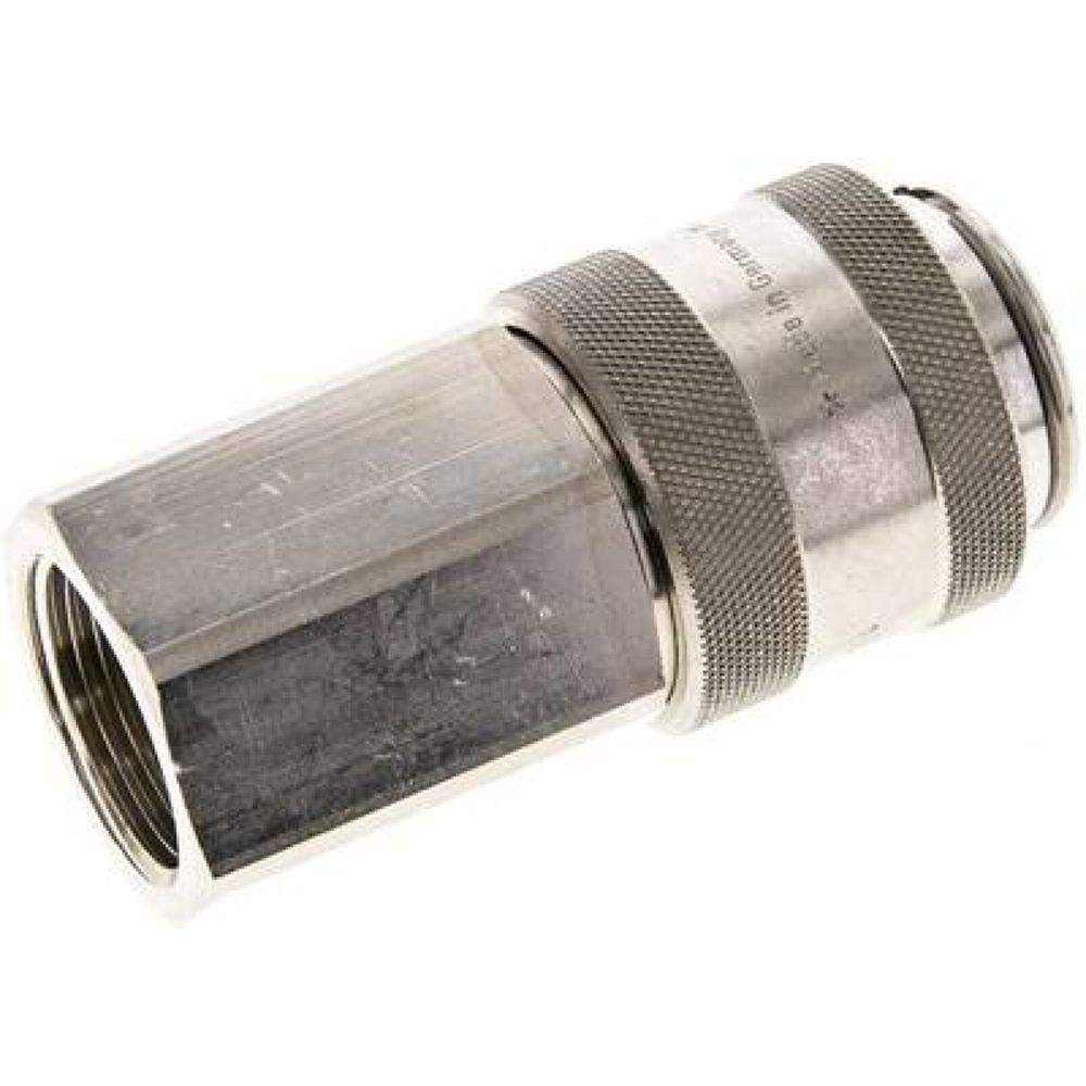 Kupplungsdose (NW19) G 1"(IG), Messing vernickelt