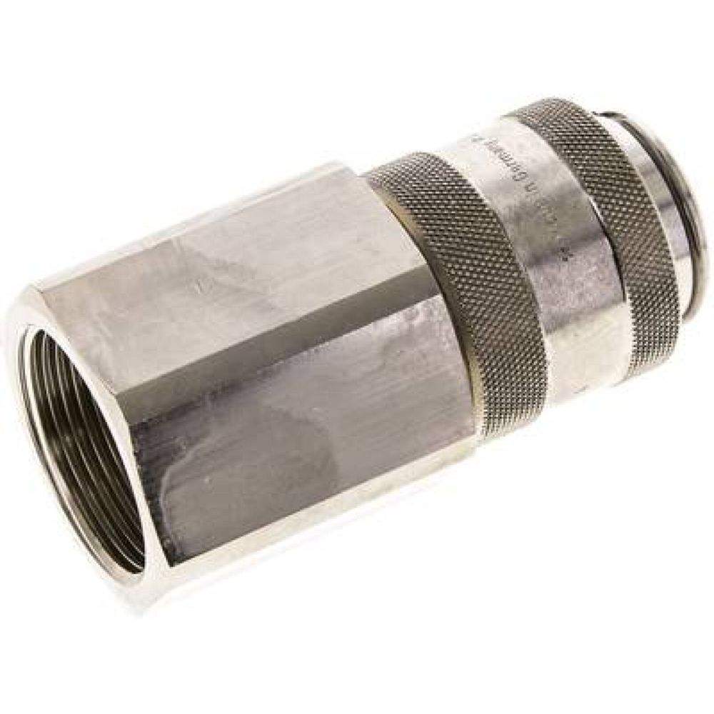 Kupplungsdose (NW19) G 1-1/4"(IG), Messing vernickelt