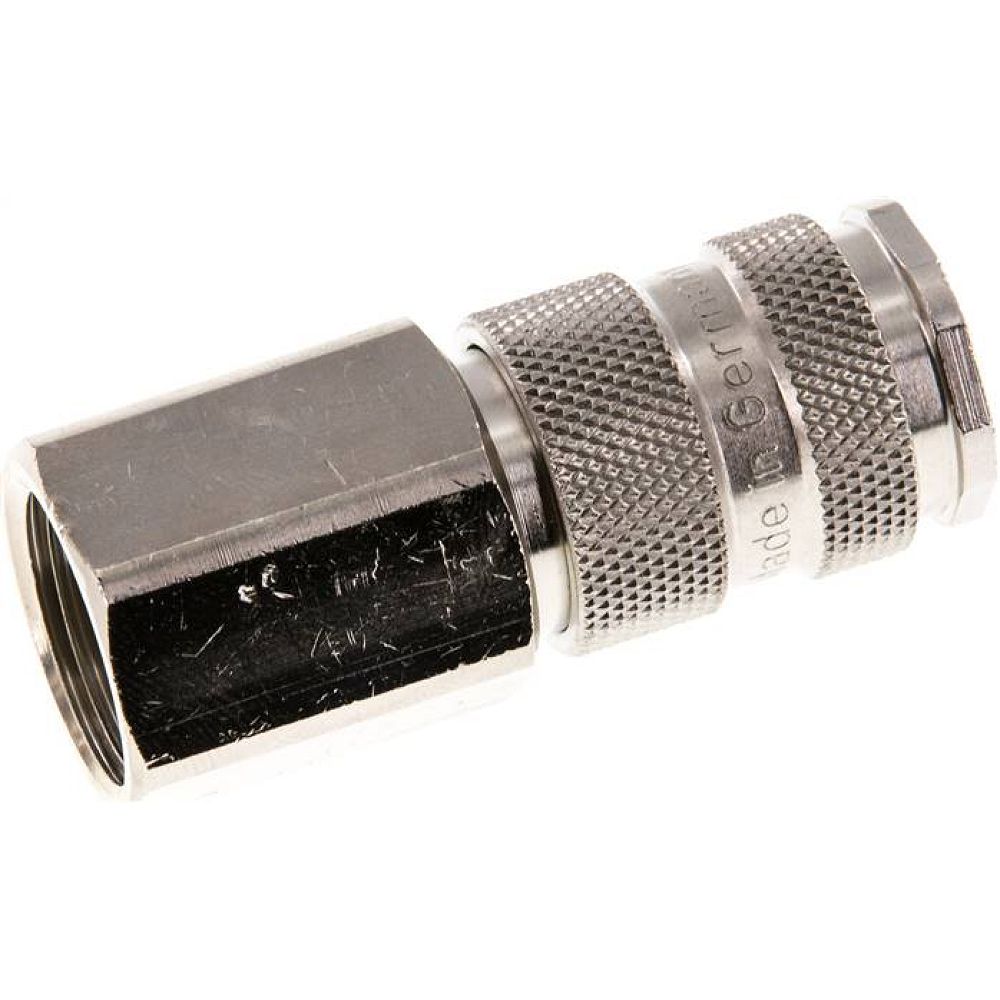 Kupplungsdose (NW7,2) G 1/2"(IG), Stahl gehärtet, vernickelt / Messing vernickelt