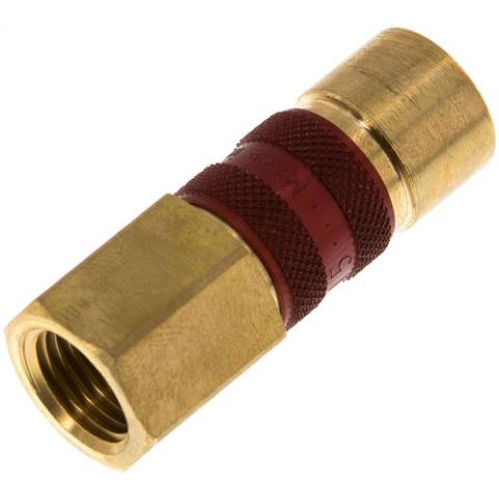 Kupplungsdose (NW5) G 1/4"(IG), rot, Achteck SW10