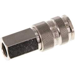 Kupplungsdose (NW7,2) G 1/4"(IG), Stahl gehärtet, vernickelt / Messing vernickelt