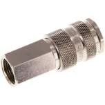 Kupplungsdose (NW7,2) G 3/8"(IG), Stahl gehärtet, vernickelt / Messing vernickelt