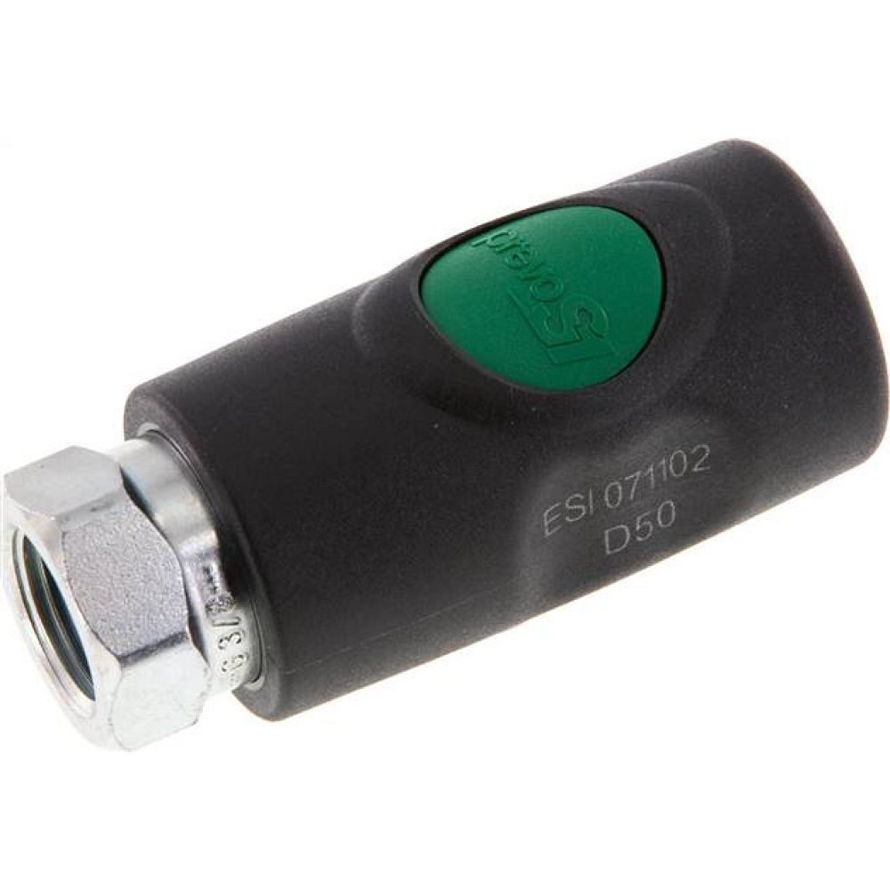 Sicherheits-Druckknopfkupplung (NW7,2), G 3/8" IG, Kunststoff