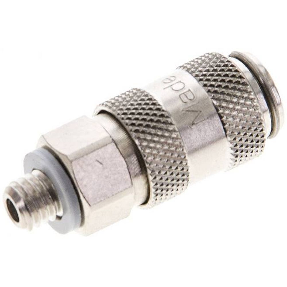 Kupplungsdose (NW2,7) M 5(AG), Messing vernickelt