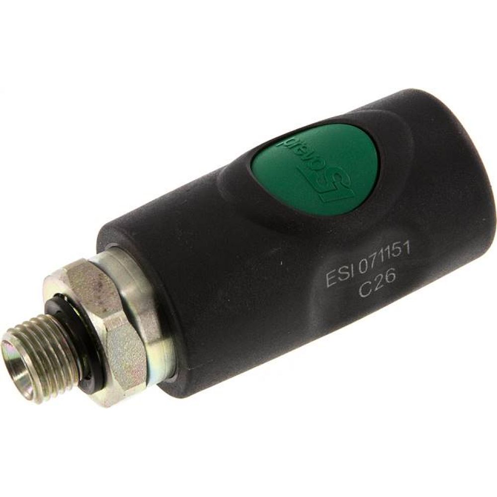 Sicherheits-Druckknopfkupplung (NW7,2), G 1/4" AG, Kunststoff