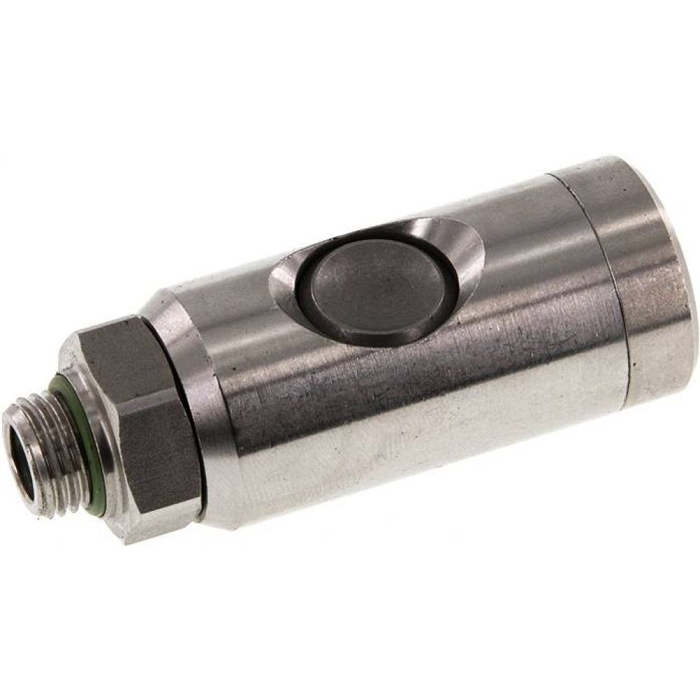 Sicherheits-Druckknopfkupplung (NW7,2), G 1/4" AG, Edelstahl