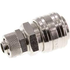 Kupplungsdose (NW7,2) 12x9mm Schlauch, Messing vernickelt