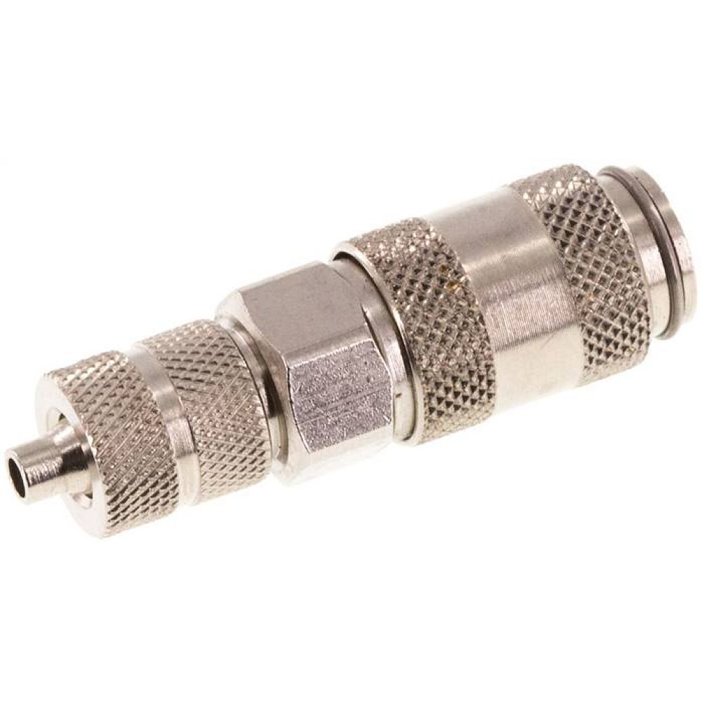 Kupplungsdose (NW2,7) 4,3x3mm Schlauch, Messing vernickelt