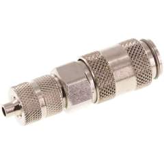 Kupplungsdose (NW2,7) 4,3x3mm Schlauch, Messing vernickelt