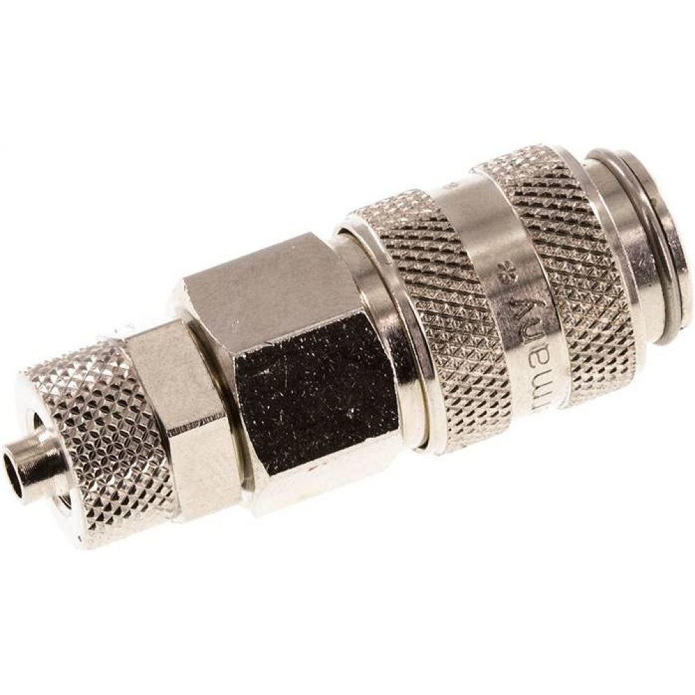 Kupplungsdose (NW5) 6x4mm Schlauch, Messing vernickelt