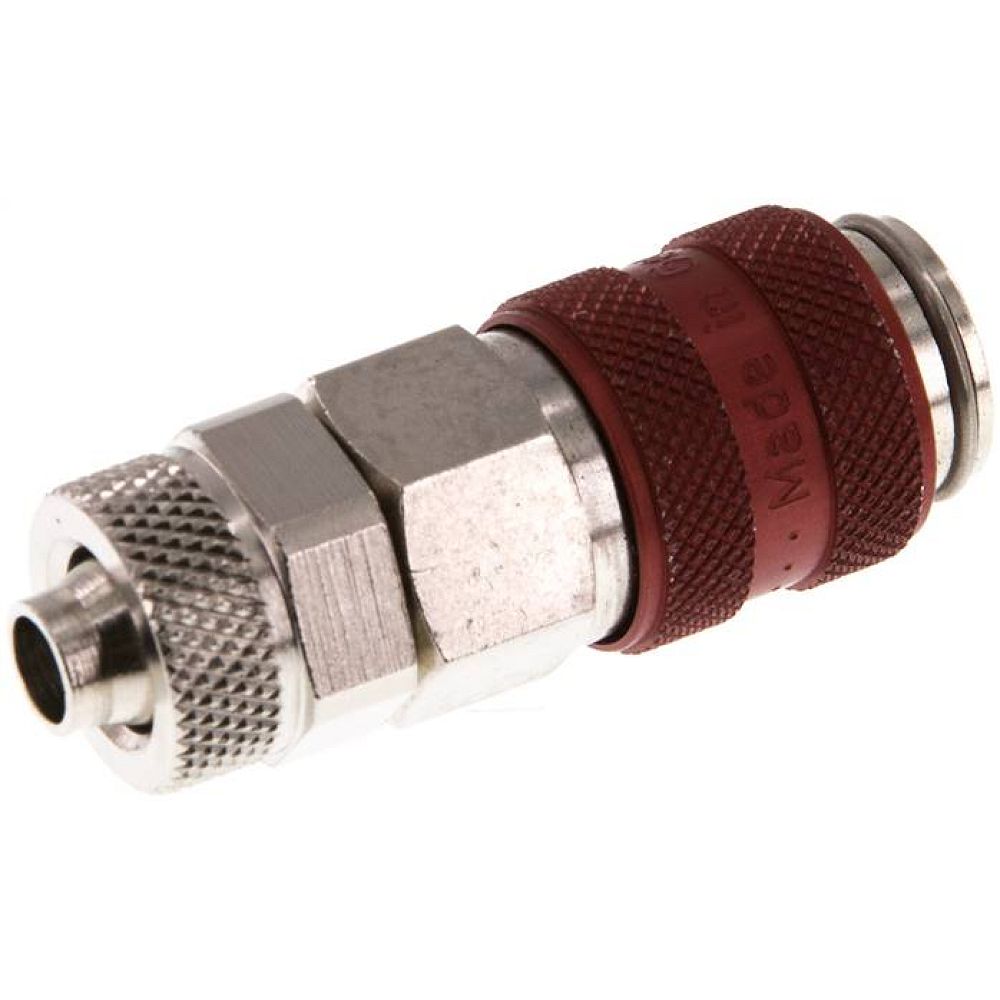 Kupplungsdose (NW5) 8x6mm Schlauch, Messing vernickelt