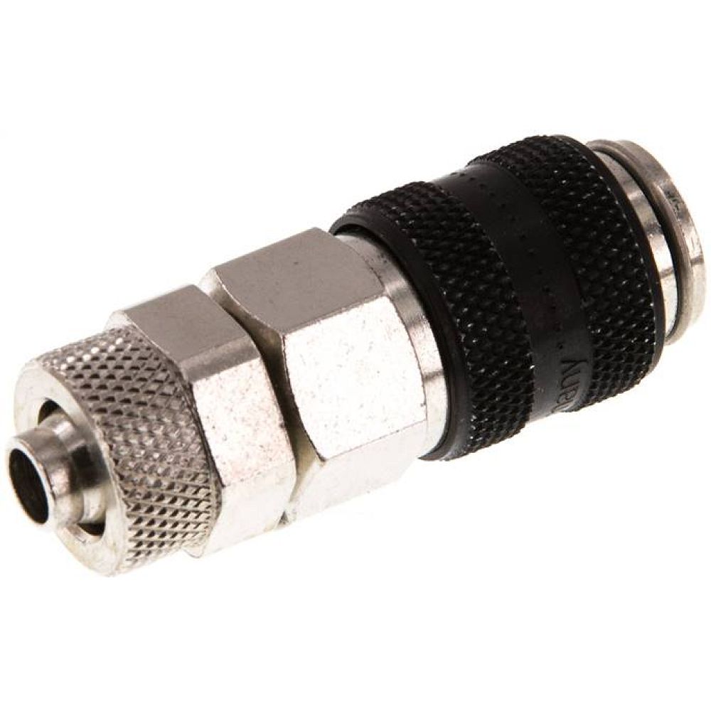 Kupplungsdose (NW5) 8x6mm Schlauch, Messing vernickelt