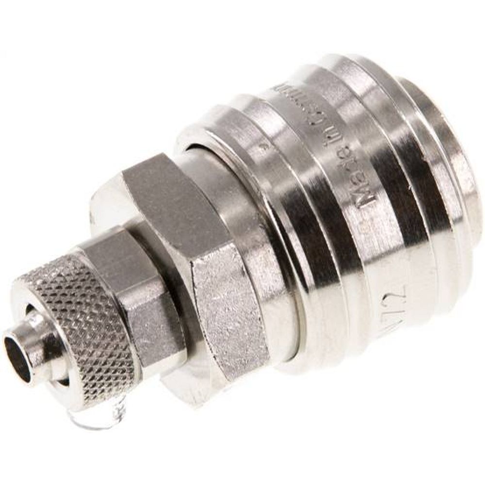 Kupplungsdose (NW7,2) 8x6mm Schlauch, Messing vernickelt