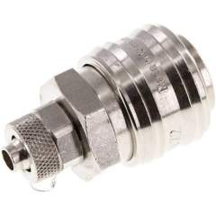 Kupplungsdose (NW7,2) 8x6mm Schlauch, Messing vernickelt