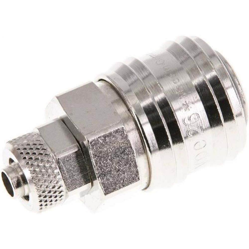 Parker KDK 6 NW7 MSV BA. Kupplungsdose (NW7,2) 8x6mm Schlauch, Messing vernickelt